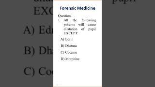 Forensic medicine toxicology MCQ! #neetpg #aiapget