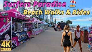 Surfers Paradise - 4k Beach Walks & Rides ️ Gold Coast Explorer