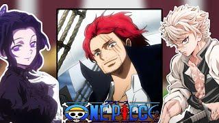 Hashira's react to Shanks  || Demon Slayer reacts to One Piece || Gacha React