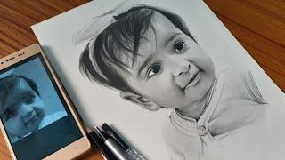 Baby face pencil sketch | timelapse video |arjun sethi sketches