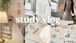 STUDY VLOG | 5:00 am mornings, journaling, lots of studying , study productive, motivation ˚ ྀི༘