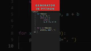 Generator in Python #coding #shorts