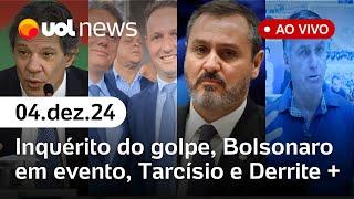 Golpe: Chefe da PF defende prisão de militares; Tarcísio descarta demitir Derrite e mais | UOL News