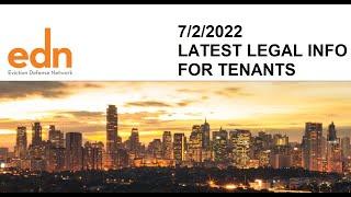 Eviction Defense Network - Latest Tenant Protections 7-2-2022