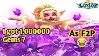 Lords Mobile 1,000000 Gems | Win jackpot As F2P?