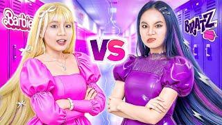 Good Barbie Vs Bad Bratz At School! New Student Is A Barbie Doll