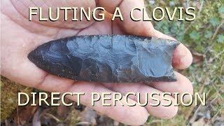 fluting a Clovis point with direct percussion