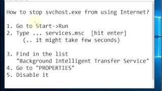 [Solved] How to stop svchost.exe from using Internet?