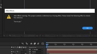 Fixed After Effects waming: This project contains a reference to a missing effect.