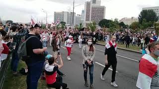 Анархисты на марше "за новую Беларусь" 23 августа в Минске // Anarchist at demo in Minsk 23 august