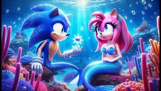 SONIC Falls In Love With AMY Mermaid! - Love Story - Sonic The Hedgehog 3 Animation