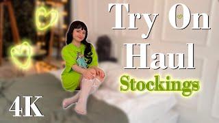 [4K USA] Transparent Stockings Try On Haul | Get Ready with Tany
