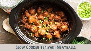 Slow Cooker Teriyaki Meatballs {quick and simple dinner idea!}