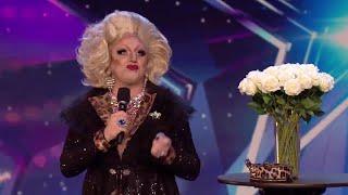 BRILLIANTLY FUNNY! DRAG QUEEN leaves everyone CRYING with LAUGHTER - Britain's Got Talent 2020