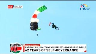 'Landing with precision:' KDF soldiers showcase their flying, skydiving prowess in Homa Bay