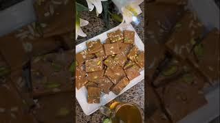 Delicious Sohan dessert with Green tea 