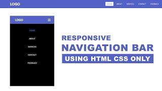 How to Create Responsive Navigation Bar using HTML and CSS