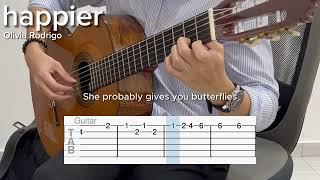 happier by Olivia Rodrigo (EASY Guitar Tab)