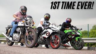 Ninja 650 vs Aprilia RS457 vs Continental GT650 | 1st Time on YouTube!!