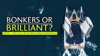 Meet the MODX, an electric 70ft cat with fully automated inflatable wingsails!