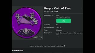 Trying to get the Purple Coin of zarc (fail)