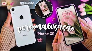 PRIMEIRA PERSONALIZAÇÃO NO iPHONE XR | pink aesthetic