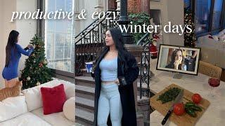 cozy winter arc vlog️ | decorating my apartment, healthy habits, cooking, & self care vibes