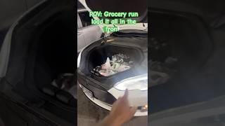 Grocery Runs & Your able to put all your groceries in the Front (Frunk) of your Tesla. #teamtesla ￼