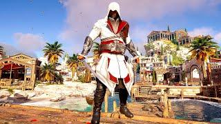 Assassin's Creed Odyssey - Ezio Outfit Combat, Stealth Kills & Free Roam Gameplay