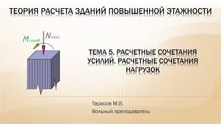 Тема 5. Расчетные сочетания усилий и расчетные сочетания нагрузок (в т.ч. ПЧ в ПК "Лира-САПР")