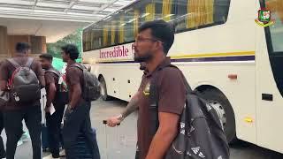 Bangladesh Team arrive in Chennai for the first Test of their ICC WTC series against India.