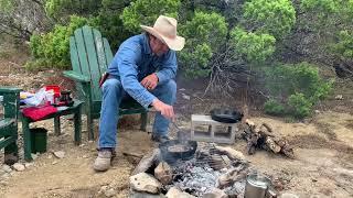 Making A Simple Campfire Breakfast in an Iron Skillet