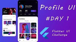 Flutter || UI challenge #DAY1 || photography profile UI