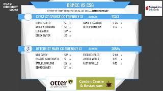 Ottery St Mary CC Friendly XI v Clyst St George CC Friendly XI