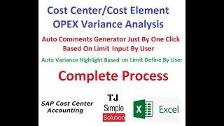 Excel-Variance Analysis-13 - OPEX : Report Export on PDF - Urdu/Hindi