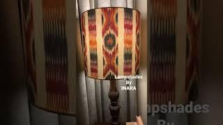 BRUSH STROKES ORANGE-IVORY IKAT DRUM LAMPSHADE