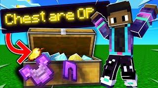 Minecraft, But Chest Give Super OP Loot...