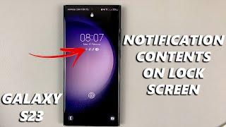 How To Show / Hide Notification Contents On Lock Screen Of Samsung Galaxy S23's