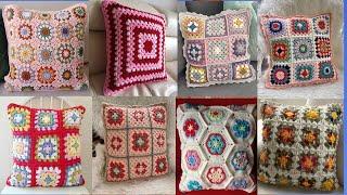 70+Crochet granny square pillow cushion Cover ideas | Crochet pillow cushion patterns