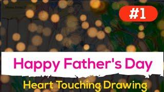 Father and Daughter Heart Touching Drawing | Happy Father's day Drawing Step by Step Easy