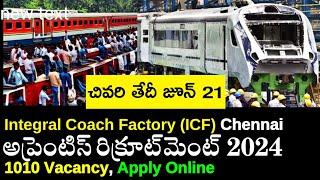 ICF Chennai Apprentice Recruitment 2024, 1010 Vacancy | Latest Job Recruitment #icfrecruitment