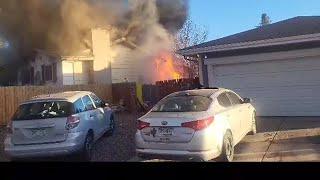 WATCH: Neighbors react to two-alarm house fire in eastern Colorado Springs neighborhood