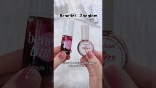 Benetint vs. Sheglam lip & cheek tint - are they dupes? #benefit #benetint #sheglam #dupes