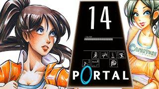 Portal 1-14. Камера испытаний 14. Минимум порталов. Минимальное время. Минимум шагов. Прохождение