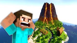 Can I Survive When a Huge Volcano Ending The World in Minecraft !!!