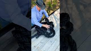 How to Figure 9 Knot with MASSIVE rope #knots #rope (read description for more info)