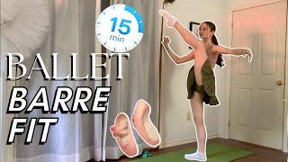 15 MINUTE killer ballet barre | ballerina workout, no equipment, beginner friendly workout w tabatas