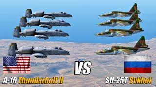 25 US A-10 Thunderbolt II vs 25 Russian Su-25T Sukhoi - DCS WORLD