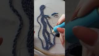 making of punch needle #portrait  #punchneedle