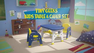 Tiny Geeks Kids Table & Chair Set | Multipurpose, Fun, Safe | Unleash Their Imagination